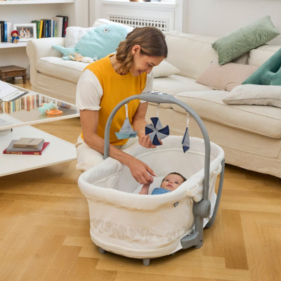 Ліжечко Chicco Колиска для новонародженого 5 в 1 Baby Hug Pro, білий (87076.14)