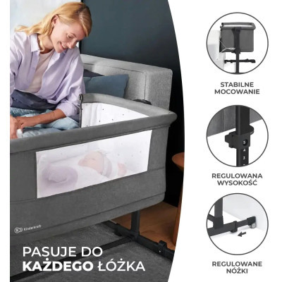 Ліжечко Kinderkraft Приставне ліжечко-люлька Neste Grow Beige (5902533923014)
