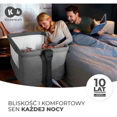 Ліжечко Kinderkraft Приставне ліжечко-люлька Neste Grow Beige (5902533923014)