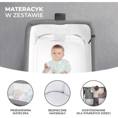 Ліжечко Kinderkraft Приставне ліжечко-люлька Neste Grow Beige (5902533923014)