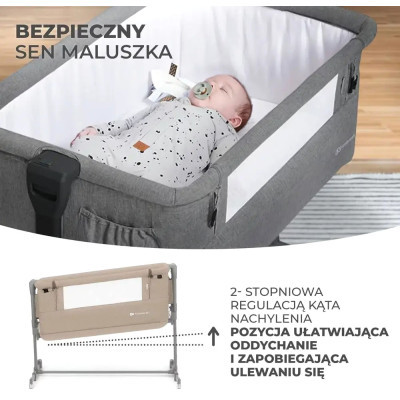Ліжечко Kinderkraft Приставне ліжечко-люлька Neste Grow Beige (5902533923014)