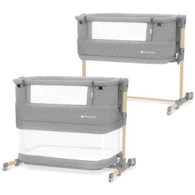 Ліжечко Kinderkraft Приставне ліжечко-люлька Neste Grow Light Grey Grey Full Wood (5902533923021)