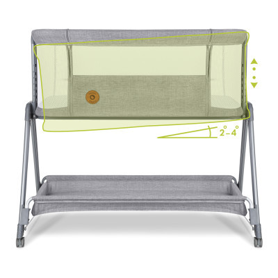 Ліжечко Lionelo приставне Luna Grey Concrete (LO-LUNA GREY CONCRETE)