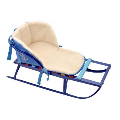 Матрасик в санки Baby Breeze Открытый из овечьей шерсти Blue (19029)