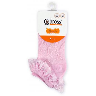 Носки Bross с кружевами розовые (12023-5-7G-pink)