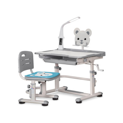 Парта зі стільцем Evo-kids BD-04 G XL Teddy + лампа