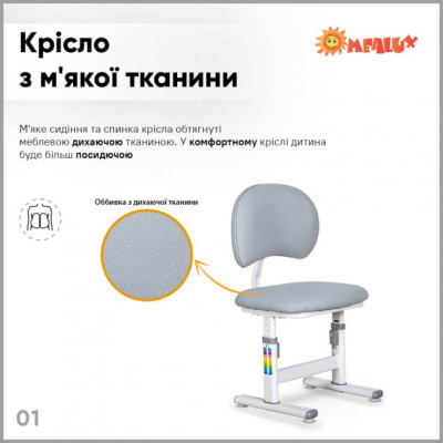 Парта зі стільцем Evo-kids Grey (BD-22 G)