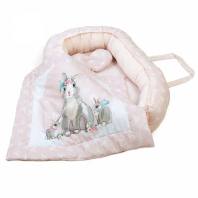 Пеленальный матрасик Верес Кокон с пледом Summer Bunny pink (450.06)