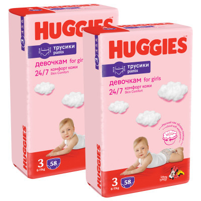 Підгузки Huggies Pants 3 M-Pack (6-11 кг) для дівчаток 116 (5029054568033)