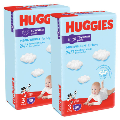 Підгузки Huggies Pants 3 M-Pack (6-11 кг) для хлопчиків 116 шт (5029054568026)