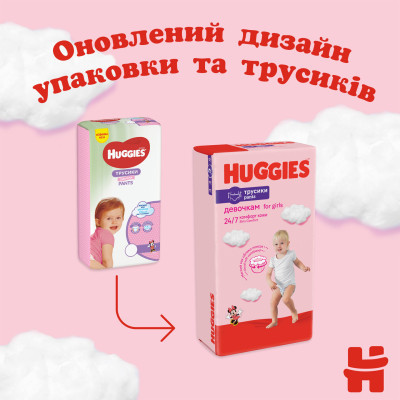 Підгузки Huggies Pants 4 Mega (9-14 кг) для дівчаток 104 шт (5029054568095)