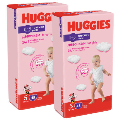 Підгузки Huggies Pants 5 M-Pack (12-17 кг) для дівчаток 96 шт (5029054568170)