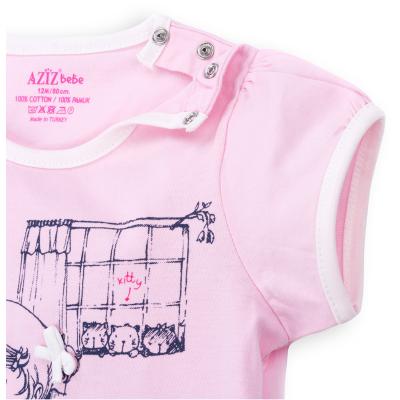 Пижама Aziz с девочкой и котиками (9136-05G-pink)