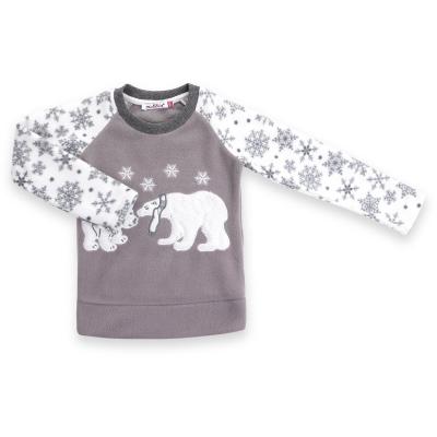 Пижама Matilda флисовая с мишками и снежинками (7161-104G-white)