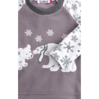 Пижама Matilda флисовая с мишками и снежинками (7161-110G-white)