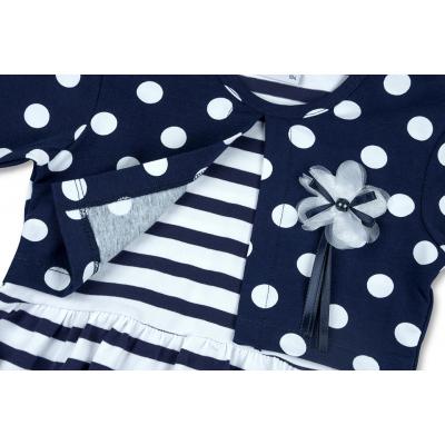 Платье Breeze белое с синим в горошек (7603-104G-white-blue)