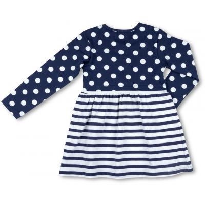 Платье Breeze белое с синим в горошек (7603-116G-white-blue)