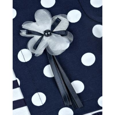 Платье Breeze белое с синим в горошек (7603-116G-white-blue)