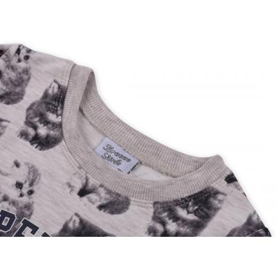 Платье Breeze бежевое меланж с котиками (8140-92G-beige)