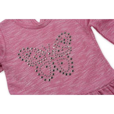 Платье Breeze розовое меланж с бабочкой (7865-110G-pink)