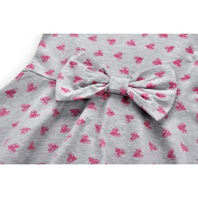 Платье Breeze с бантом и сердечками (8719-110G-gray)
