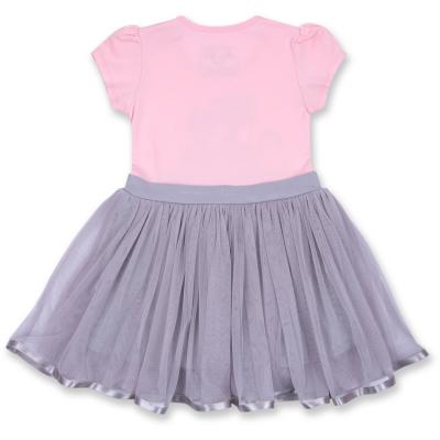 Платье Breeze с котиками и фатиновой юбкой (8876-92G-pink-gray)