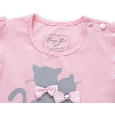 Платье Breeze с котиками и фатиновой юбкой (8876-92G-pink-gray)