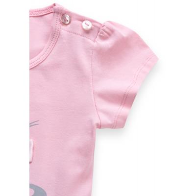 Платье Breeze с котиками и фатиновой юбкой (8876-98G-pink-gray)