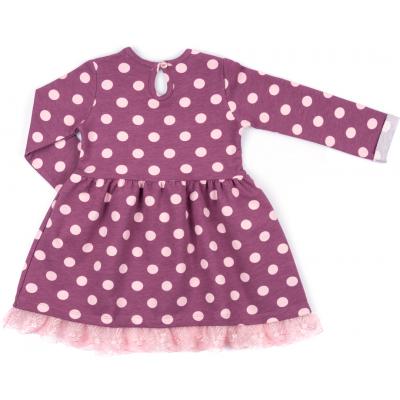 Платье Breeze в розовый горошек с оборочкой (8659-92G-pink)