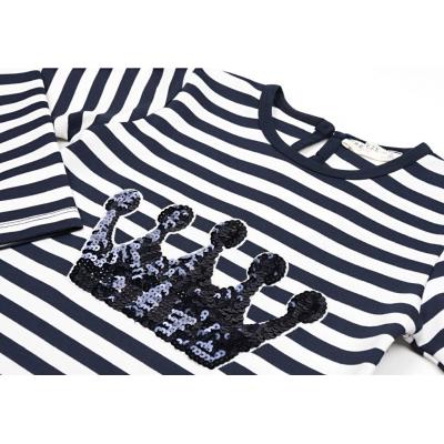 Плаття дитяче Breeze в полоску с короной (12309-128G-blue)