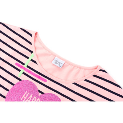 Плаття дитяче Breeze з серцем в комплекті з топом (9051-128G-blue-peach)