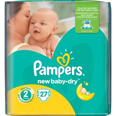Подгузник Pampers New Baby-Dry Mini Размер 2 (3-6 кг), 27 шт (4015400537397)
