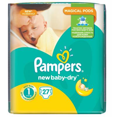 Подгузник Pampers New Baby-Dry Newborn (2-5 кг), 27шт (4015400264453/4015400264453)