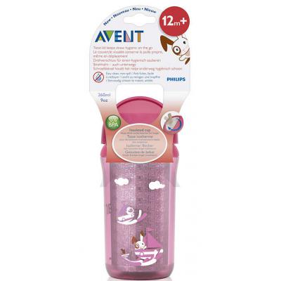 Поильник-непроливайка Philips AVENT с трубочкой 260 мл 12 мес+ (SCF766/00_pink)
