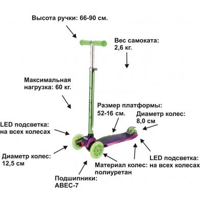 Скутер Bugs Hyper Chameleon Green-Violet (6905614650334)