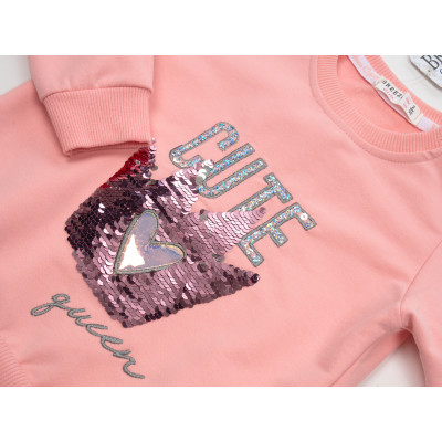 Спортивний костюм дитячий Breeze з короною перевертишем (16480-92G-peach)
