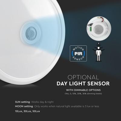 Светильник V-TAC LED 12W, SKU-808, Samsung CHIP, ІЧ сенсор, 230V, 4000К, IP20 (3800157644198)