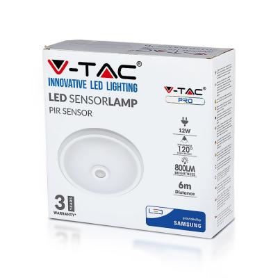 Светильник V-TAC LED 12W, SKU-808, Samsung CHIP, ІЧ сенсор, 230V, 4000К, IP20 (3800157644198)