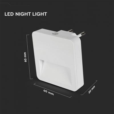 Светильник V-TAC SKU-20019, 0.45W, LED Night Light SAMSUNG Chip Square 3000K (3800157652544)