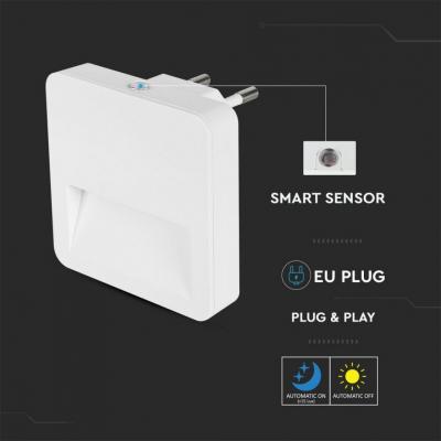 Светильник V-TAC SKU-20019, 0.45W, LED Night Light SAMSUNG Chip Square 3000K (3800157652544)