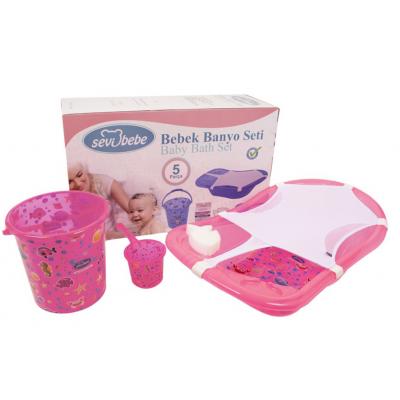 Ванночка Sevi Bebe Набор для купания с рисунком Розовый (8692241137021)
