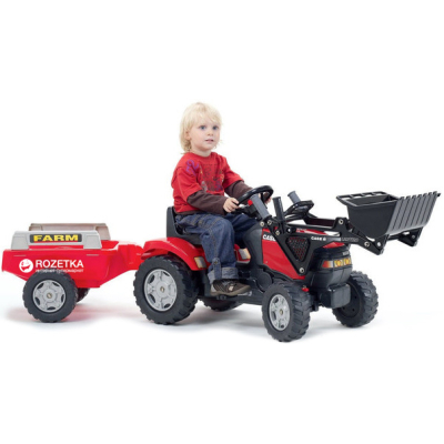 Веломобиль Falk Case Ih Maxxum трактор на педалях красный (961AM)