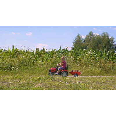 Веломобиль Falk Case IH трактор на педалях с прицепом красный (961B)