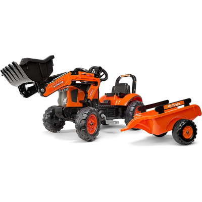 Веломобиль Falk Kubota трактор на педалях Оранжевый (2065AM)