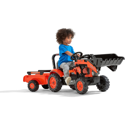 Веломобиль Falk Kubota трактор на педалях Оранжевый (2065AM)