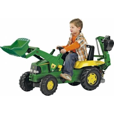Веломобиль Rolly Toys Экскаватор rollyJunior John Deere зелено-желтый (811076)