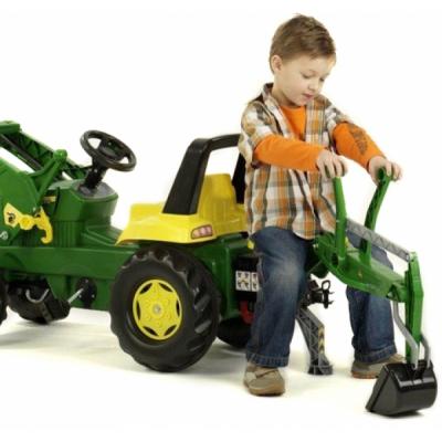 Веломобиль Rolly Toys Экскаватор rollyJunior John Deere зелено-желтый (811076)